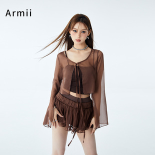 ARMII 吊带背心衬衫半身裙女百褶裙纯欲美式辣妹夏季小开衫