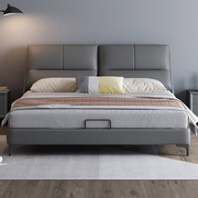 洛西亚现代简约头层真皮床小户型齐边床1.8米主卧软靠双人床婚床
