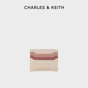 charles&keith春夏女包ck6-50680739-2简约拼色卡包钱包(包钱包)零钱包女