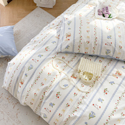 草莓园丨田园风小清新纯棉1.5米被套单件全棉被罩床单床笠三件套