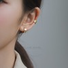 INS小众设计高级感925纯银耳扣小耳钉女防过敏耳骨环几何圆形耳饰