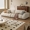 法莎蒂泡芙棉花糖布艺，沙发法式奶油风格北欧客厅，设计师钢琴键沙发