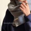 enmastudio高级感韩版羊毛针织，毛线围巾冬季加厚保暖ins洋气围脖