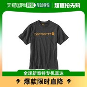 韩国直邮Carhartt T恤 KARHAT 短袖商标T恤 炭色 浅绿色/K195-C