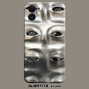 alientits铁面鬼怪趣味暗黑创意艺术，防摔复古适用苹果安卓手机壳