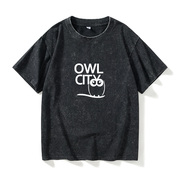 owlcity猫头鹰之城t恤短袖，时尚衣服女男，圆领大码宽松夏季情侣装