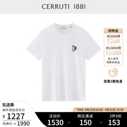 CERRUTI 1881男装夏季休闲多彩纯棉短袖圆领字母T恤男C4570EI061