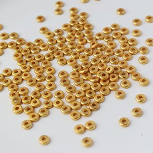 18k包金保色沙金哑光隔片平片4mm5mm6mm扁片珠diy饰品散珠50颗