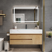 北欧日式卫生间浴室柜组合大理石岩，板洗脸手盆现代简约洗漱台卫浴
