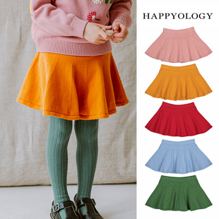 happyology英国女童裙子，半身裙毛线半裙裙子童，短裙女宝宝裙裤