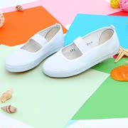 青岛环球儿童舞蹈鞋幼儿园小白鞋，女童男童宝宝体操鞋白球鞋帆布鞋