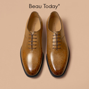 BeauToday商务正装皮鞋男士真皮牛津鞋英伦风高级感进口小牛皮软