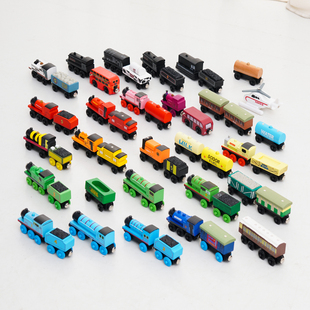 86款木制小火车磁性木头，轨道配套小车1-24号益智积木勒酷小车玩具