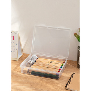 大容量铅笔文具盒透明塑料本子，素描马克笔彩铅绘画美术用品收纳盒