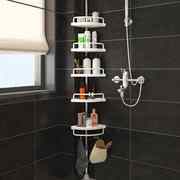 浴室置物架不锈钢伸缩杆顶天立地卫生间墙转角，三角收纳层架免打孔