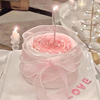 七夕情人节蛋糕装饰珍珠鱼尾纱，丝带围边曲线，蜡烛仙女生日装扮插件