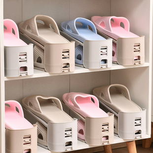 日本鞋子收纳鞋柜省空间放鞋子的神器鞋盒收纳盒可调节双层鞋托