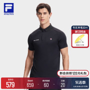 FILA 斐乐男子针织短袖POLO衫2024夏季网球透气运动T恤上衣