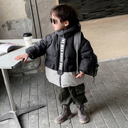 男童羽绒服冬季2023韩版时髦棉服，潮小男孩儿童，白鸭绒(白鸭绒)冬装外套