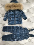 2023欧美冬季男女童宝宝羽绒服滑雪服套装户外防风雪儿童