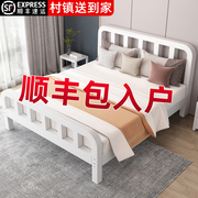 铁艺床双人床家用1.5m单人铁架床不锈钢加固加粗加厚1米2出租房用