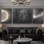 现代轻奢客厅装饰画马到功成高级感沙发背景简约大气三联墙壁挂画