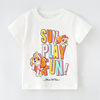 女童白色字母短袖T恤宝宝纯棉卡通夏装婴幼儿童半袖打底衫洋气T恤