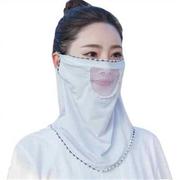 日本桑蚕丝防晒面纱，女夏季遮阳口罩护颈透气薄款冰丝遮脸面罩