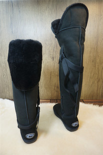 罗马交叉绑带高筒女靴子冬季真皮羊毛一体雪地靴高筒靴C30-23