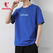 中国乔丹t恤男夏季宽松短袖运动跑步圆领透气男装上衣运动服