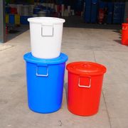 塑料桶圆桶100升塑料桶，带盖胶桶加厚160升超大号储水桶红桶发酵桶