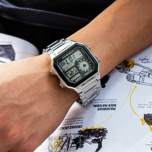 卡西欧运动手表复古学生户外方形电子男表AE-1200WHD-1A /1B