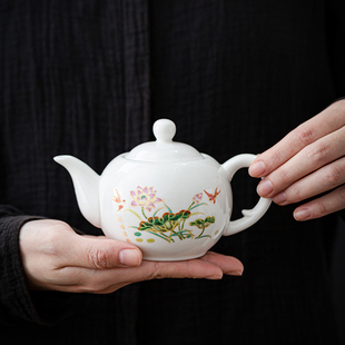 茶壶单个大号壶紫砂壶功夫茶具，套装家用茶壶，纯手工泡茶壶白瓷茶壶