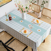 桌布防水防油免洗布艺书桌ins风，北欧长方形餐桌布pvc茶几桌垫台布