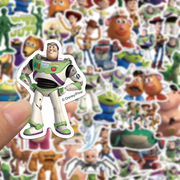 50张迪士尼3d玩具总动员贴纸卡通，可爱手账手机笔记本装饰防水贴画
