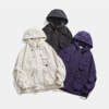 紫色潮牌秋季日系复古设计感工装大口袋，户外登山防泼水冲锋衣外套