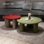 LDAD北欧意式圆形茶几大小组合现代简约小户型设计师时尚烤漆茶桌