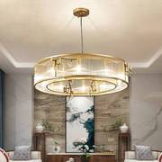 新中式轻奢水晶吊灯客厅餐厅灯现代简约家用卧室灯具创意吊灯圆形