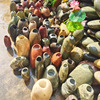 长筒花瓶天然石头花盆自然创意，空间配饰花插鹅卵石盆拾器1556
