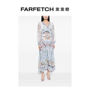 Camilla女士巴洛克图案真丝连衣裙FARFETCH发发奇