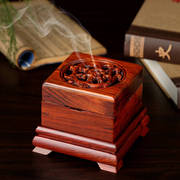 盘龙红酸枝木檀香熏香炉，实木质盘香盒，香插底座焚香器沉香盘香炉