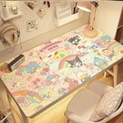三丽鸥库洛米桌垫书桌垫学生写字台儿童学习电脑桌专用可裁剪桌布
