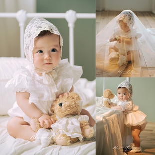 ins风宝宝拍照服装女童，婴儿周岁照公主，包屁哈衣裙1-2岁女孩礼服