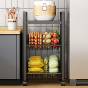 厨房蔬菜置物架落地多层可移动多功能菜篮子水果储物夹缝收纳筐