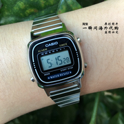 casio卡西欧经典复古女表la-670wa倒计时闹钟小银表