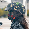 复古头盔国标3c认证哈雷半盔瓢盔碳纤维夏季男女，电动摩托机车美式