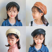 儿童贝雷帽女童时尚八角画家帽子韩版男童潮秋冬季英伦宝宝蓓蕾帽