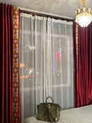 墨绿色丝绒遮光窗帘 美式复古高档纯色客厅卧室绒布窗帘成品定制