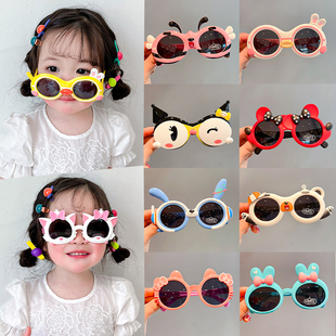 可爱卡通儿童太阳镜女孩男女童，墨镜不伤眼睛防紫外线宝宝婴儿眼镜