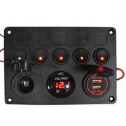房车控制系统 机械控制系统 5路开关电压点烟器USB充电口面板